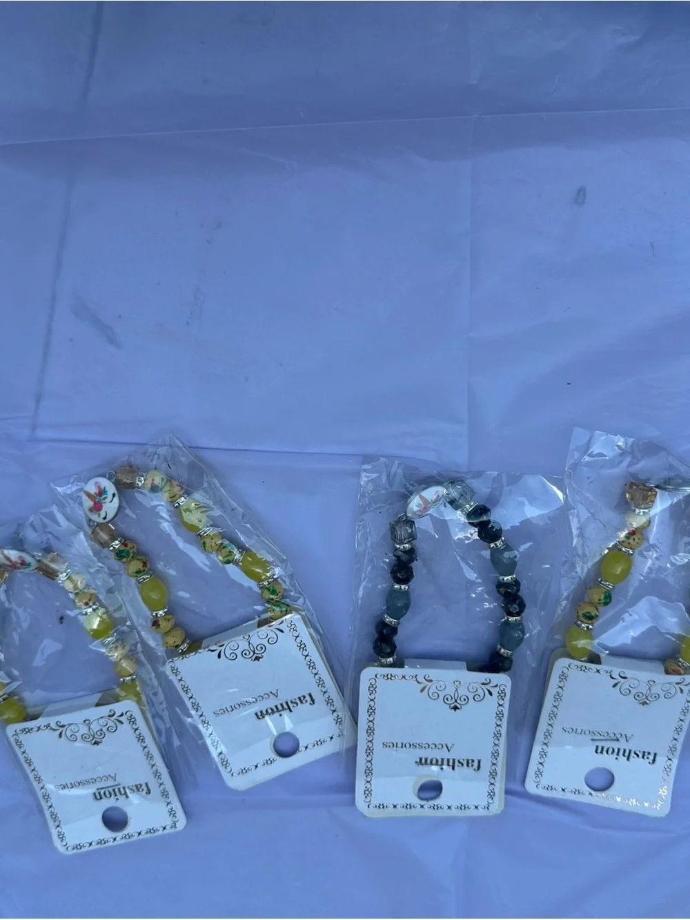 Yellow Bead Stretch Bracelet -